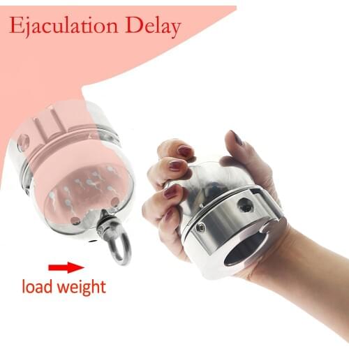 Heavy Stainless Steel Ball Stretcher Gay Scrotum Pendant Metal Lockable CBT BDSM Testicle Weight Torture Restraint 18+ Sex Toys