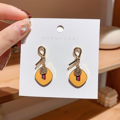 2020New temperament vintage artistic oil painting wind geometric earrings for women trendy cute earrings korean earrings jewelry