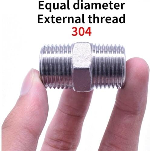 1/8" 1/4" 3/8" 1/2" 3/4" 1" 1-1/4" 1-1/2" BSP Thread 304 Stainless Steel Equal Diameter Double Head Male Thread Pipe Fittings