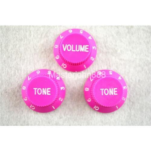 1 Set of Electric Guitar Control Knobs1 Volume&2 Tone Knobs For ST SQ Electric Guitar Purple