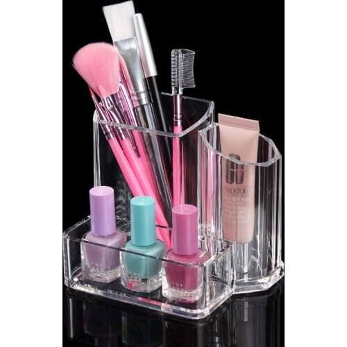 1PC New Creative Clear Acrylic Storage Holder Box Transparent Stick Cosmetic Makeup Organizer Case Storage Box OK 0555