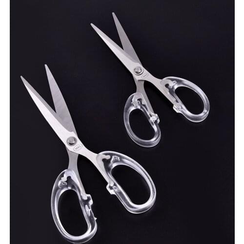 1Pc Beauty Simple Transparent Stainless Steel Scissors Household Student Scissor Office Cutting Scissors DIY Paper Cutting Knife