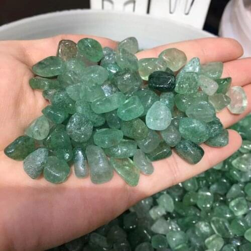 100g Natural Beautiful Green strawberry quartz crystal polished raw rock gems stone crystal chips healing energy stones