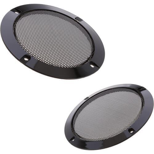 2 Sets Speaker Grills Cover Case with Screws for Speaker Mounting Home Audio DIY 4Inch + 6.5Inch