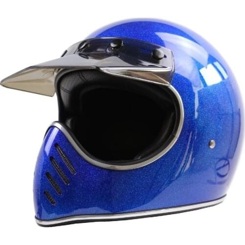2020 New Retro Full Face Motorcycle Safety Helmet Lightweight Helmet Fiberglass DOTECE Certification