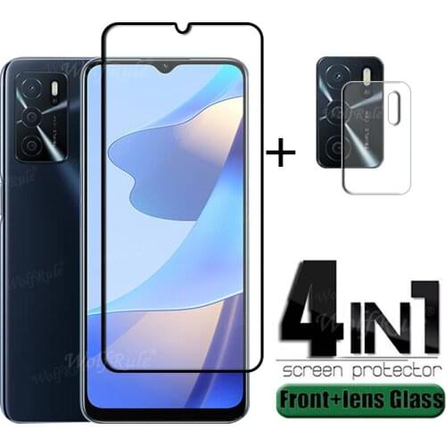4-in-1 For OPPO A16 Glass For OPPO A16 A 16 Tempered Glass Phone Film Full Cover Screen Protector For OPPO A 16 A16 Lens Glass