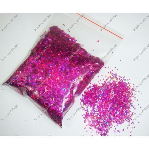 50gram 1MM Laser Holographic Purple-red Dazzling Diamond rhombus Glitter Paillette Spangles Shape for Nail Art Glitter Crafts