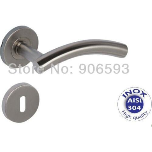 6pairs free shipping Modern stainless steel door handle with escutcheon