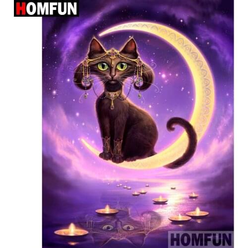 HOMFUN 5D DIY Diamond Painting Full Square/Round Drill "Cartoon cat" Embroidery Cross Stitch gift Home Decor Gift A08362