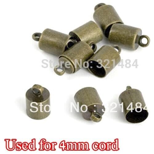 Antique bronze 1000piece used for 4mm leather cord end caps for jewelry diy beads making findings accessories