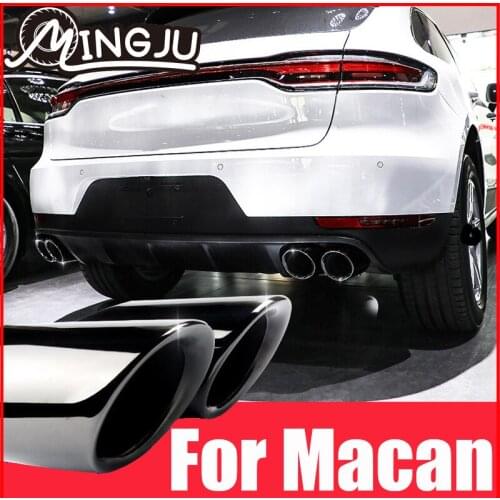 Car Exhaust Pipe Tail Cover Throat For Porsche Macan Accessories Modified Muffler 2014 to 2020 Auto Parts 304 Stainless Steel