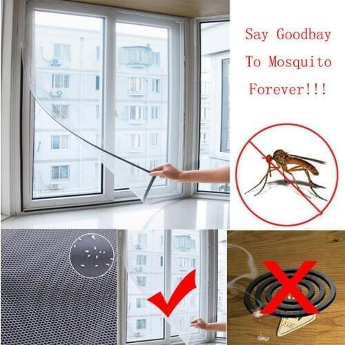 White Color Summer Removable Large Window Screen Mesh DIY Net Insect Fly Bug Mosquito Moth Door Net 1PC
