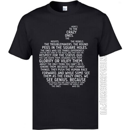 Wordcloud Apple Typography Letter Tshirts Text Crewneck 100% Cotton Man Tops T Shirt Language Quotes Tshirts For Men