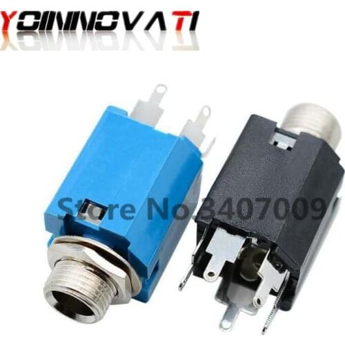 5pcs Audio Jack Guitar PJ-612 6.35mm 3Pin 5Pin Metal Dual-way 3P 5P Video Plug Socket