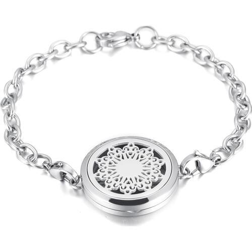 IJC3004 Stainless Steel Perfume Locket 30mm Essential Oil Diffuser Aromatherapy Locket Jewelry for Women Personalized Bracelet