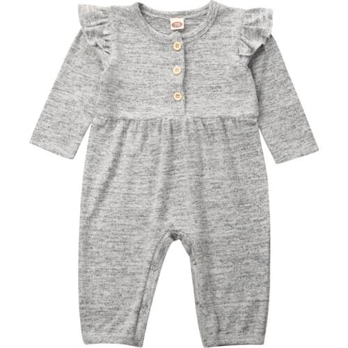 Toddler Romper 2019 Newborn Baby Boy Girl Casual Clothes Set Long Sleeve Romper Jumpsuit Outfits Size 0-24M