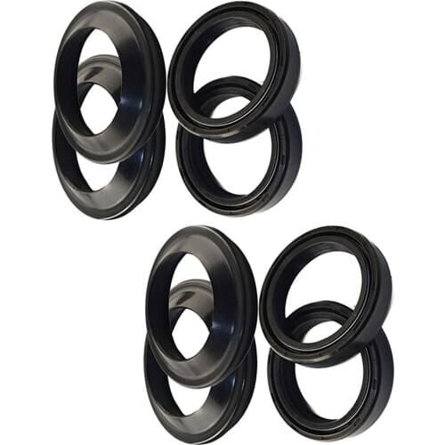 8pcs Rubber Front Fork Shock Oil Seal and Dust Seal Set 41mm x 54mm x 11mm for Yamaha XVS650 V Star Custom 1998-2008