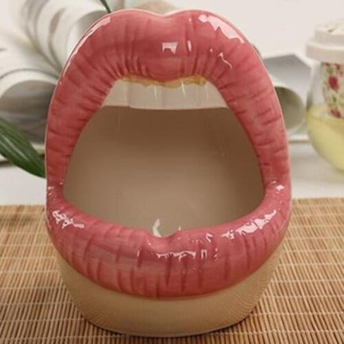 Living room creative lips ceramic ashtray fashion home mini gifts lounge bar decoration mini ornaments ashtray