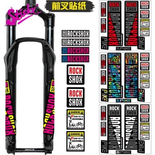 STICKY Front Fork Decals Bicycle MTB Road Rock Shox PIKE Stickers Bike DIY Racing Cycling Colorful Sunscreen