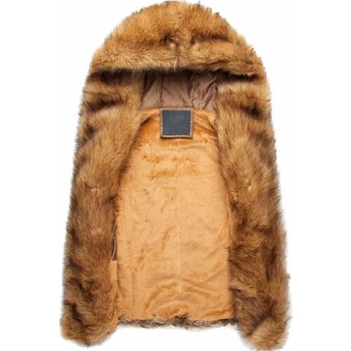Fur vest mens winter vest mens warm vest fashion plush hooded vest artificial grass jacket