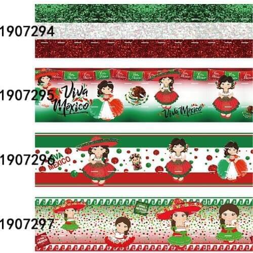 FLRARibbon 75mm mexican dolls celebration ribbon
