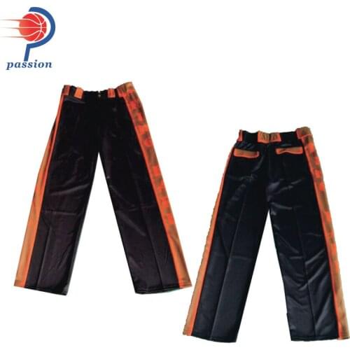 MOQ 5 pcs $25 Each Dye Sublimation Printing Orange Black Custom Baseball Pants with Team Names