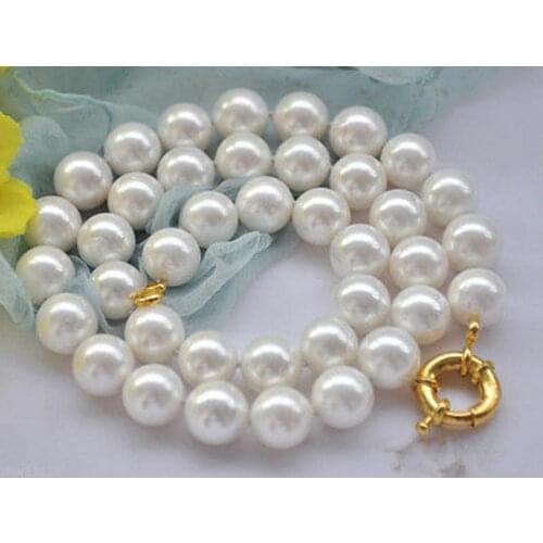 Hand knotted 10mm round color shell pearl fashion necklace 45cm