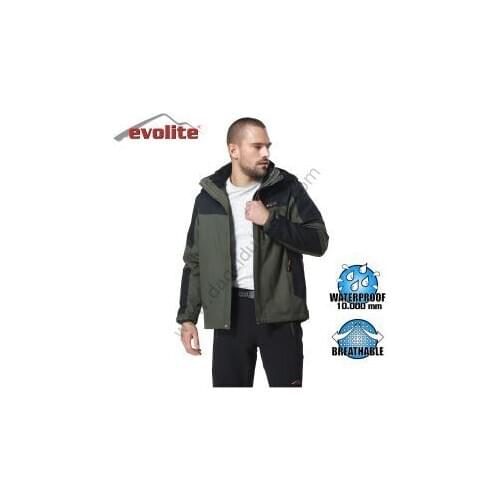 Evolite Diva Men 3 in1 Khaki/Black Jacket Outdoor Hiking Trekking Winter Wind Breaker