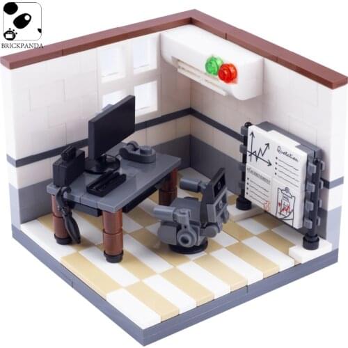 MOC City DIY Building Blocks Office Figures Accessories Model Kit Desk Printing Parts Model Children Toys