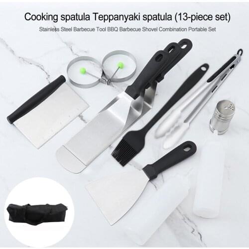 13PC Barbecue Tools Set Stainless Steel Clip/Spatula/Noodle Cutter/Bottle/Brush/Omelette ring/bag BBQ kitchen Barbecue tool