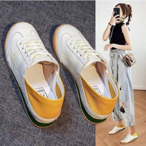 New Spring Autumn Women Casual Fashion Soft Leather White Shoes All-Match Outdoor Driving Flat Shoes Lady Shallow Mouth Shoes