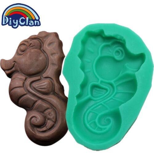 New silicone cake molds pudding jelly mold hippocampus style moldes de silicone para confeitaria chocolate soap mould F0212HM35