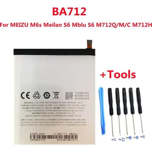 New BA712 Battery For MEIZU M6S/M712H/M712Q/M712C/M712M Mobile Phone 3000mAh