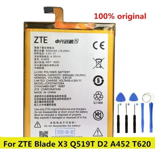 2020 Original New 4000mAh Battery For ZTE Blade T620 T-620 Rechargeable Li-ion Built-in Mobile Phone Battery