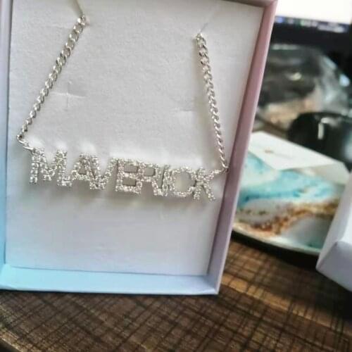 Crystal Choker Necklaces Letters Necklace for Women Custom Name Necklace Personalized Zirconia/Crystal Pendant Mothers Day Gift
