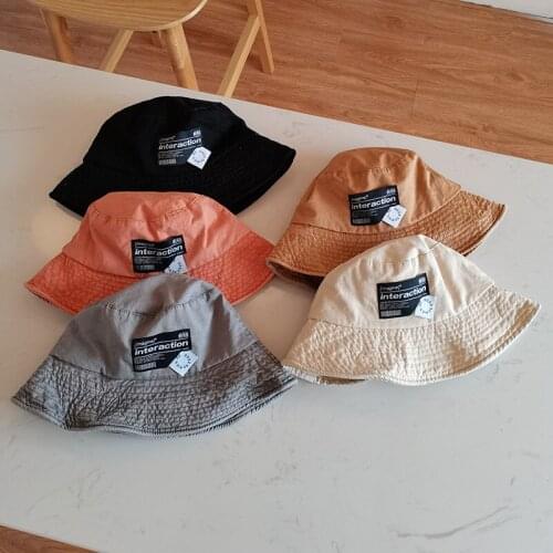Japanese Unisex Patch Letter Bucket Hats 2021 Women Sunscreen Men Korean ins Outdoor Vacation Fisherman Hat Student Beach Cap