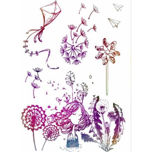 PANFELOU 11*16cm Dandelion girl Transparent Clear Silicone Stamp/Seal DIY scrapbooking/photo album Decorative clear stamp sheets