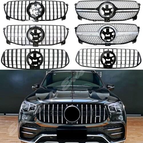 Car Front Racing Billet Bumper Mesh Grill Bar Vent Upper Cover For Mercedes-Benz W167 GLE-Class 2020 2021 Deluxe General