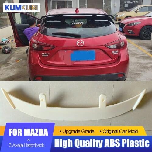 Fit For Mazda 3 Axela Hatchback Universal Style Rear Spoiler Carbon Fiber Wing Tail Trunk Lid Cover Car Styling 2014 to 2019