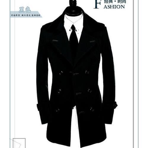 Black Mens trench coats slim brand casaco masculino trench coat men male overcoat jaqueta masculina manteau homme plus size 9XL