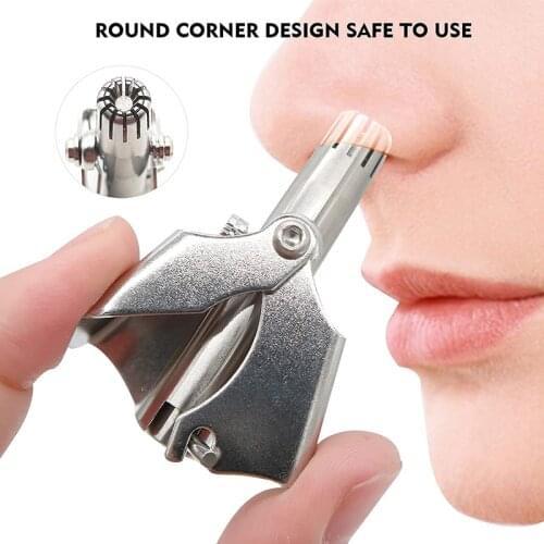 Nose Trimmer for Men Stainless Steel Manual Trimmer for Nose Vibrissa Razor Shaver Washable Portable Nose Ear Hair Trimmer