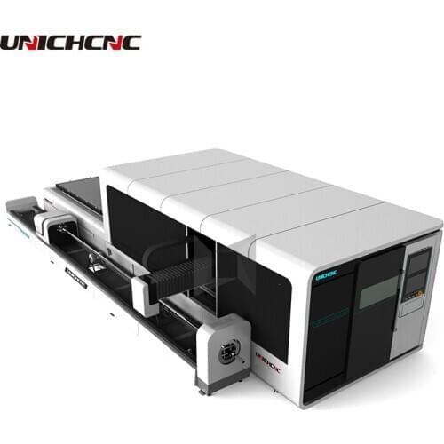 High speed sheet metal and tube fiber laser cutting machine for round and square pipe 1000w 1500w 2000W