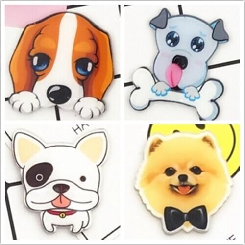1PC Kawaii Shirt Cute Cartoon Animal dog brooch Acrylic Badges Pins Bag Packbag Decoration boy Brooch Badge