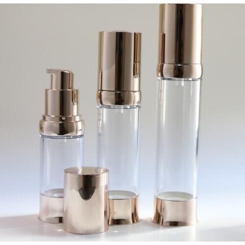 20ml 30ml 40ml Empty Refillable Bottles Travel Essential Lotion Purple Gold Airless Pump Essence Lotion Bottle Maquiagem 10pcs