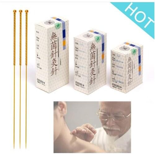 100pcs Cloud Dragon golden Acupuncture Needle individual package (Gold Painted Needles) free shipping