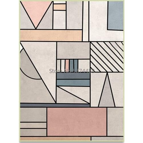 200*300cm Fashion Geometric Pattern Stitching Gray Pink Doormat Bedroom Living Room Bedside Carpet Floor Mat Customization