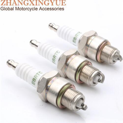 3PC E8RTC High Quality Spark Plug for BR8HS BR8HS10 BR8HS10 BR8HI BR8HV BR8HVX BR8HSA IWF24 W24FS-GU-ZU W24FS W3AP W3AS Motorcyc