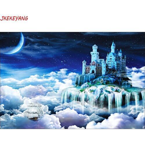 5D DIY square/round Diamond painting Castle in the Sky Cross Stitch Diamond Embroidery Pattern Rhinestone home decor J1303
