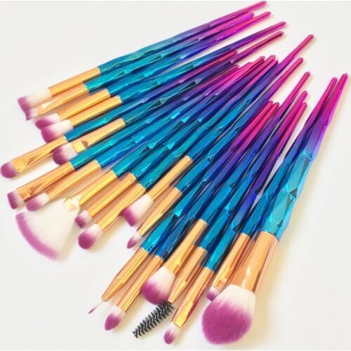 Diamond Make Up Brushes Highlight Eyebrow Eyeliner Powder Eyelash Unicorn Makeup Brush Set for Eyeshadow Blending Cosmetic Tools