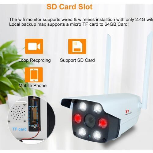 Pripaso Dual Light Bullet Camera Outdoor Security Surveillance Wireless IP Camera Wifi 1080P Color Night Vision Two Way Audio